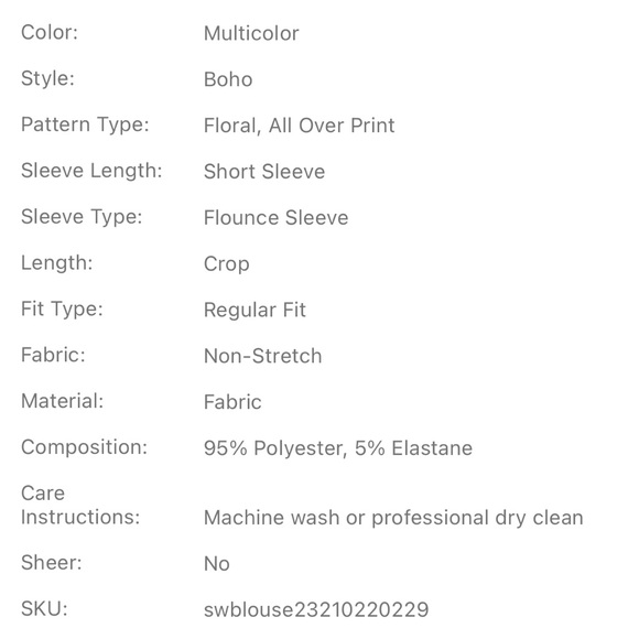 NWT Cottagecore Babydoll Peplum Floral Print Lace Crop Blouse Size 1XL PLUS - Picture 10 of 10